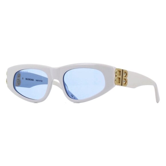 New Authentic  BALENCIAGA White Cat Eye BB0095S 004 Sunglasses Women - Picture 1 of 4